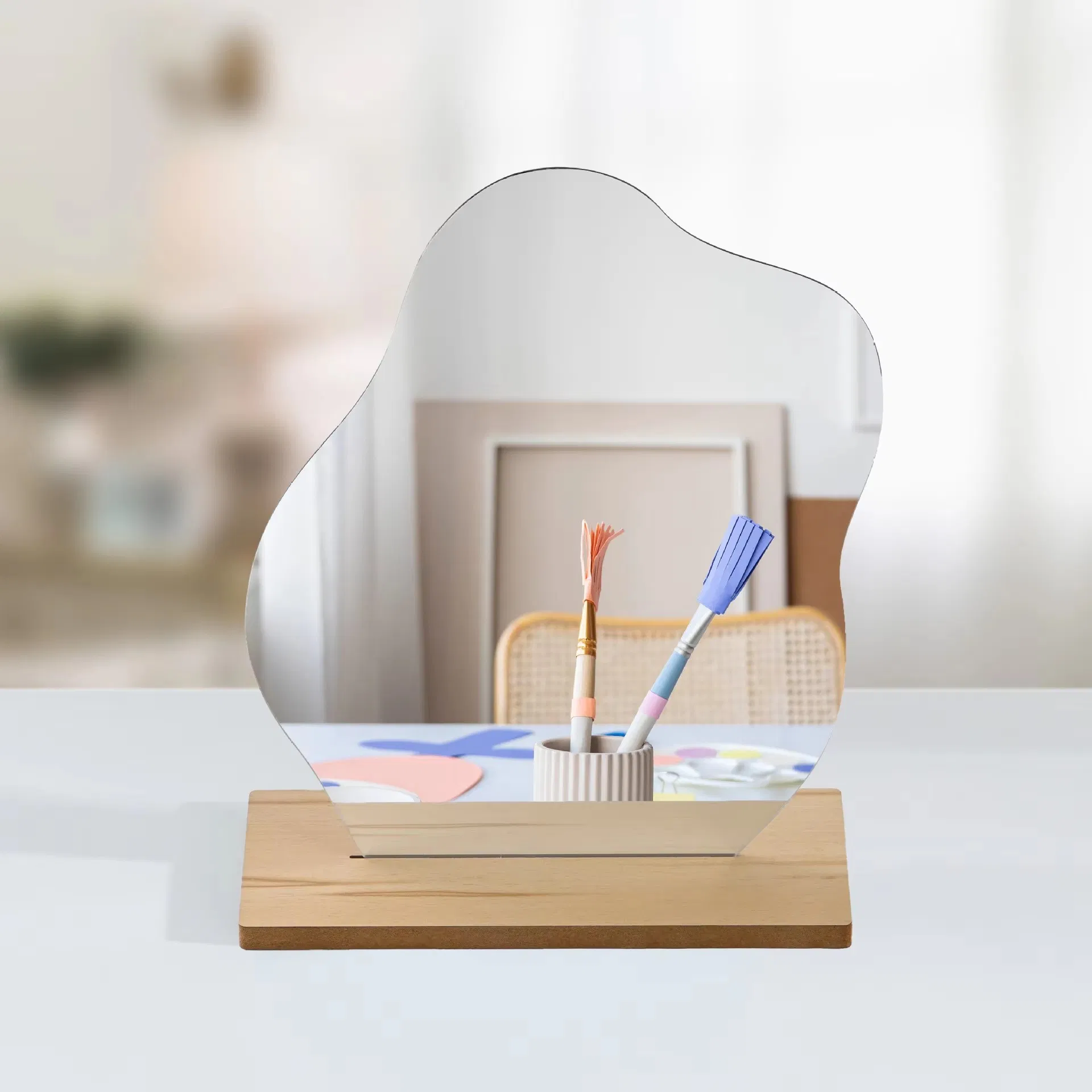 Home Desktop Makeup Mirror Simple Irregular Mirror