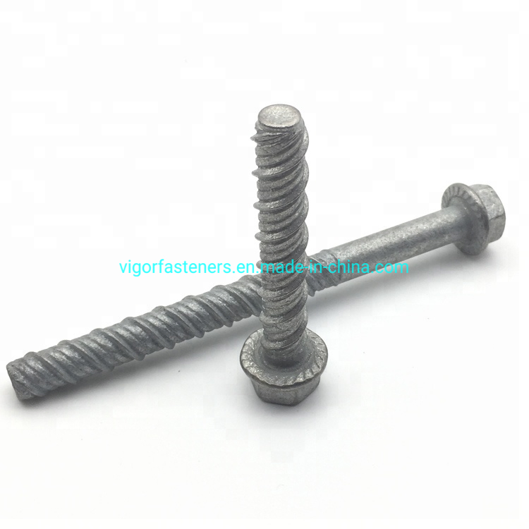 Hot DIP Galvanised Hex Flange Head Concrete Screw Bolt Expansion Anchor Anchor Bolt Masonry Bolt Masonry Screw for Concrete