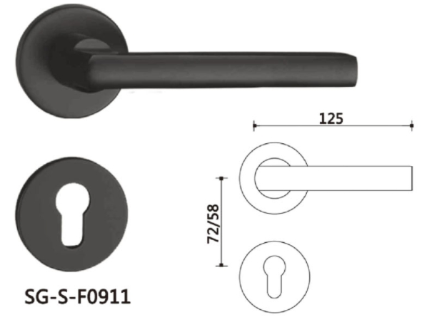 Custom Luxury Space Aluminum Handle Glass Door Lock Handle for Interior Door