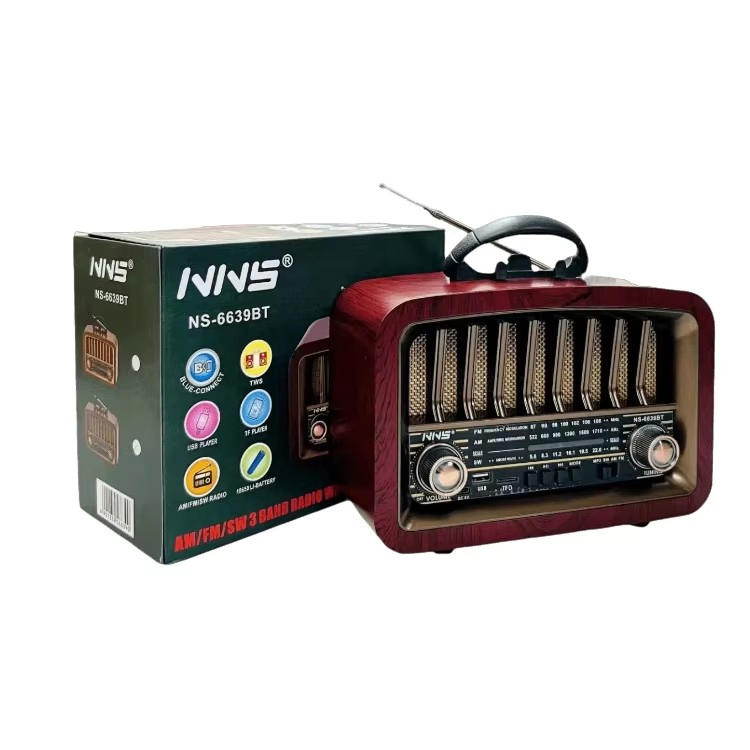 Ретро радио NS-6639BT деревянное с Bluetooth