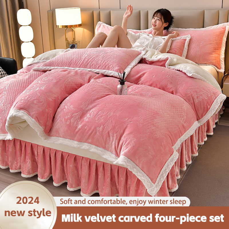 Milk Velvet 4-Piece Set Thickened Winter Double-Sided Treasure Velvet