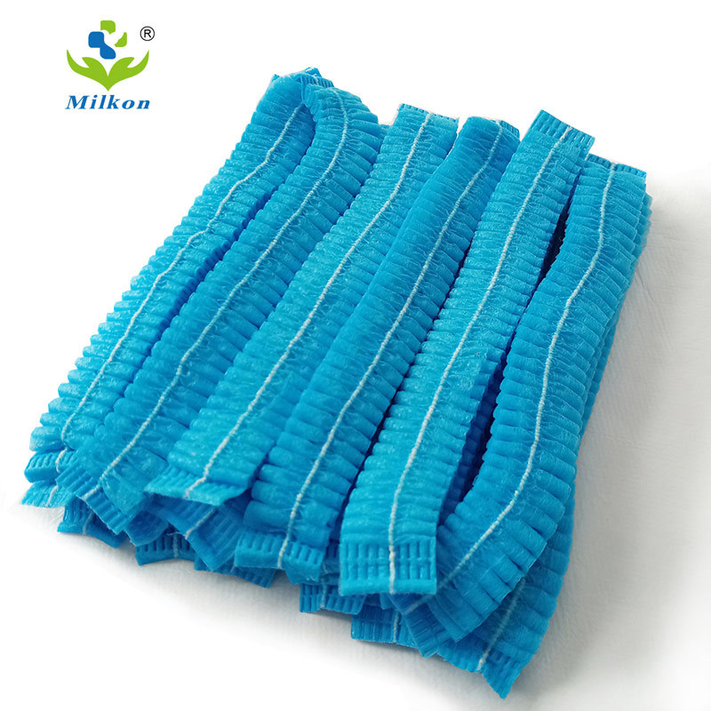 Worker Wear Beauty Use Non Woven Disposable Hair Net Mob Cap Clip Cap