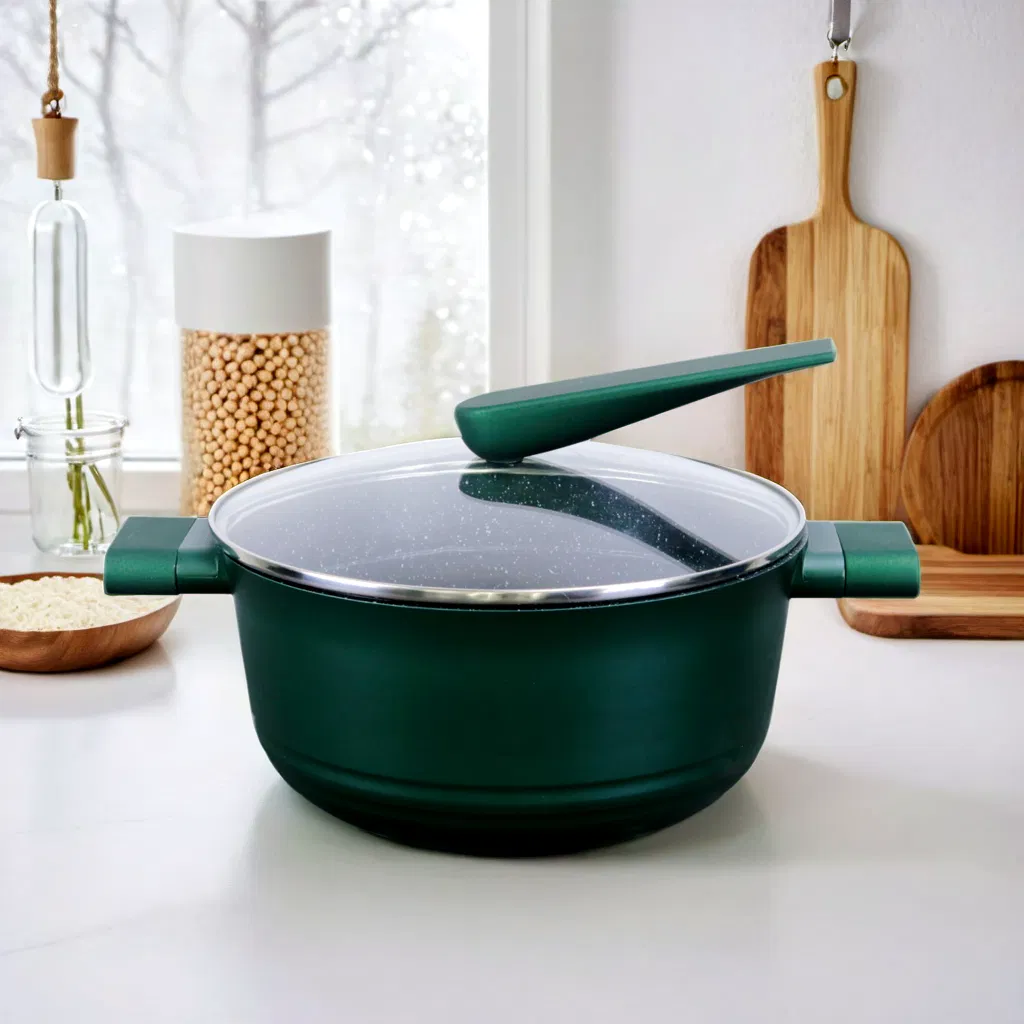 Durable Aluminum Soup Pot for Modern Kitchens with Thickened Bottom