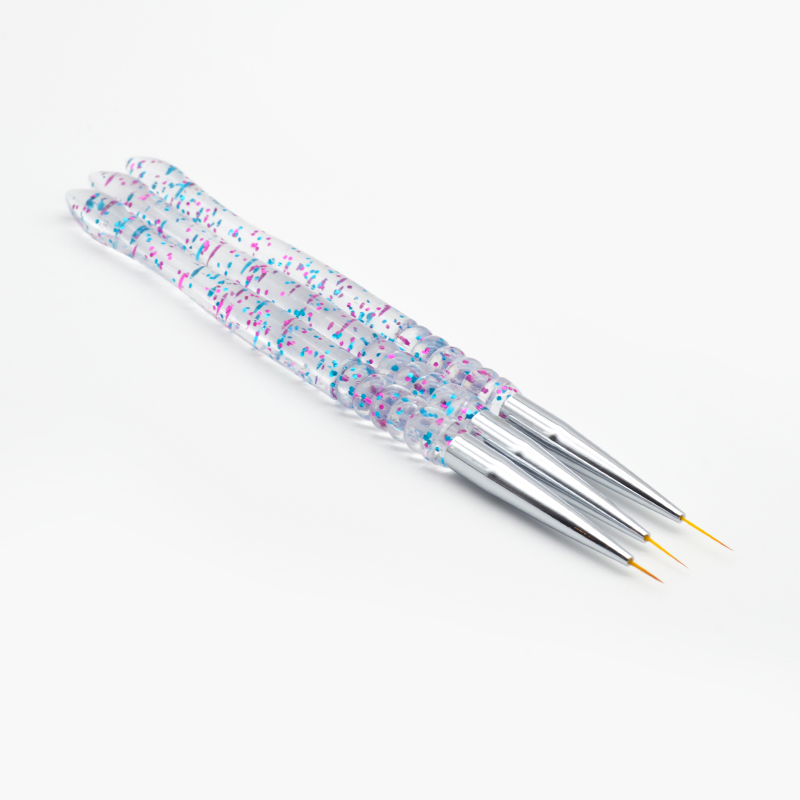 Customizable Logo Guyo Clear Handle Nylon Nail Liner Brush