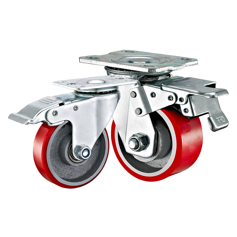 4"5"6"8" Heavy Duty Industrial Cast Iron PU Trolley Caster Wheels for Factory Hand Trolley Workshop Carts Heavy Load Dollies