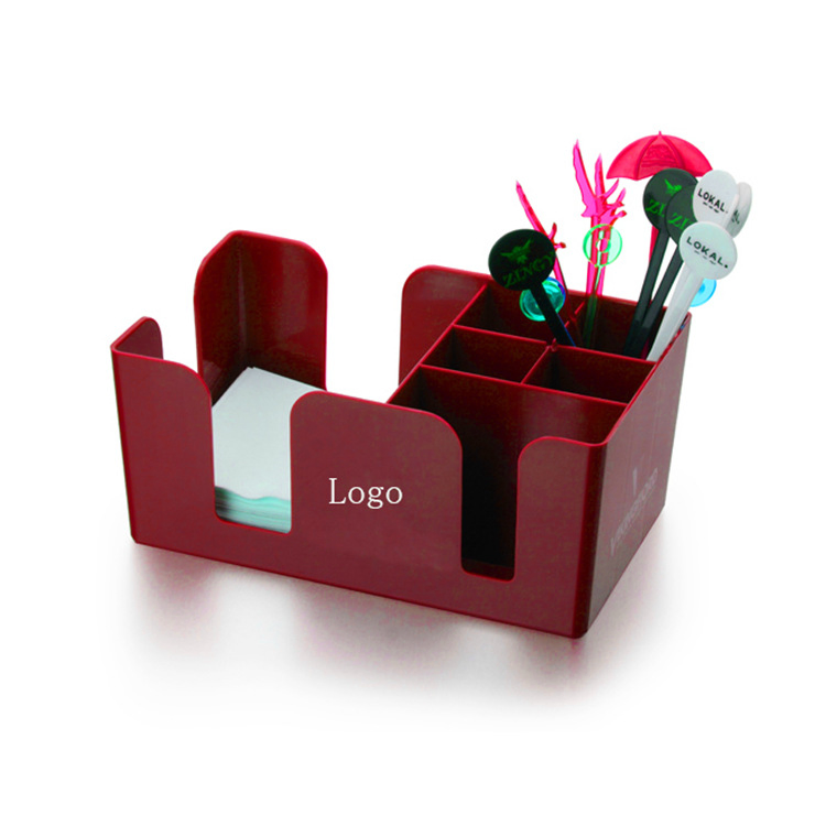 Eco-Friendly Multifunctional Straw Tissue Storage Box Bar Plastic Acrylic Napkin Holder Bar Caddy for Caperdonich Comte Joseph