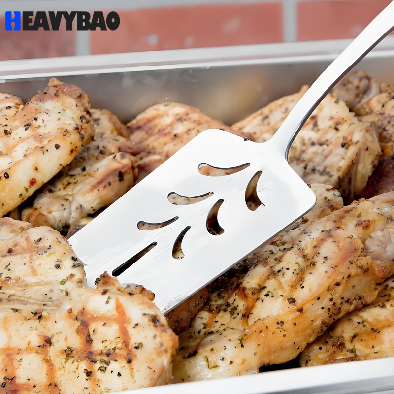 Heavybao Hot Selling Stainless Steel Cookware Sets Slotted Turner Spatulas