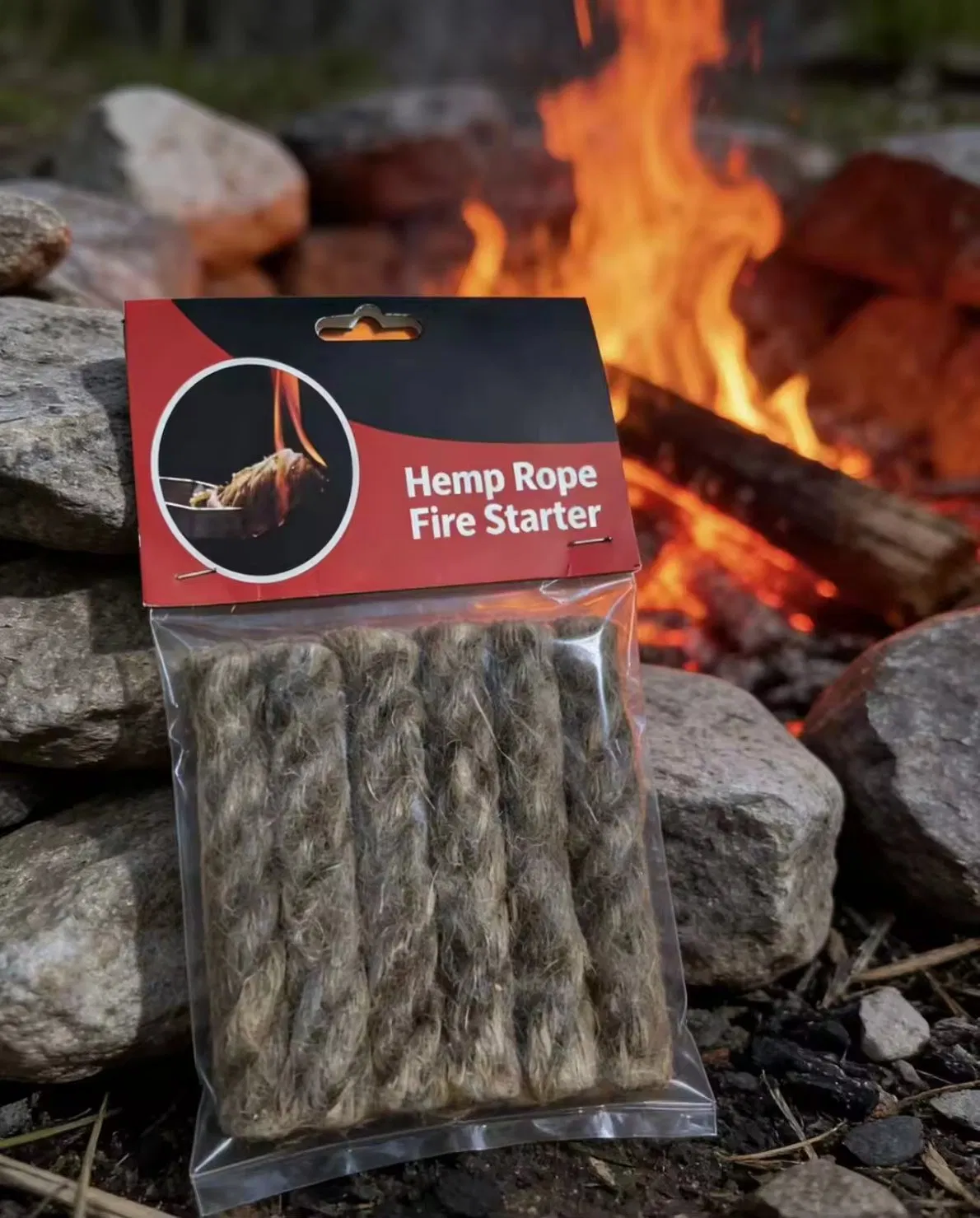 Quick Lighting Fire Starter Rope for Outdoor Adventures