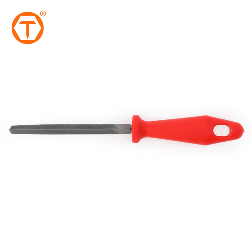 T8 Carbon Steel Metal Three Square Triangle File with PP Handle