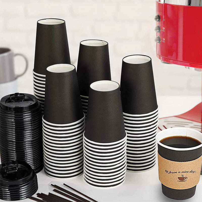 Custom 4oz 8oz 10oz 12oz 16oz 20oz 24oz Pink/Brown Coffee Cups Disposable Paper Coffee Cups with Lids