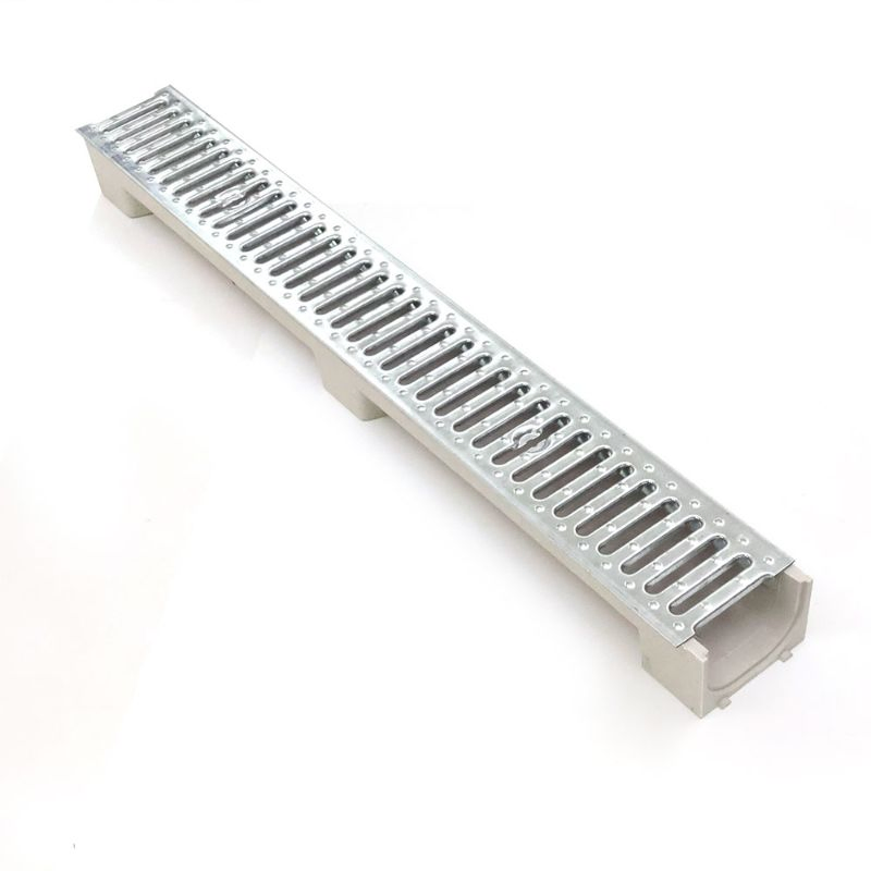 Trench Drain System Stainless Steel Grae Resin U Tunnel for Garden, Driveway, Yard
