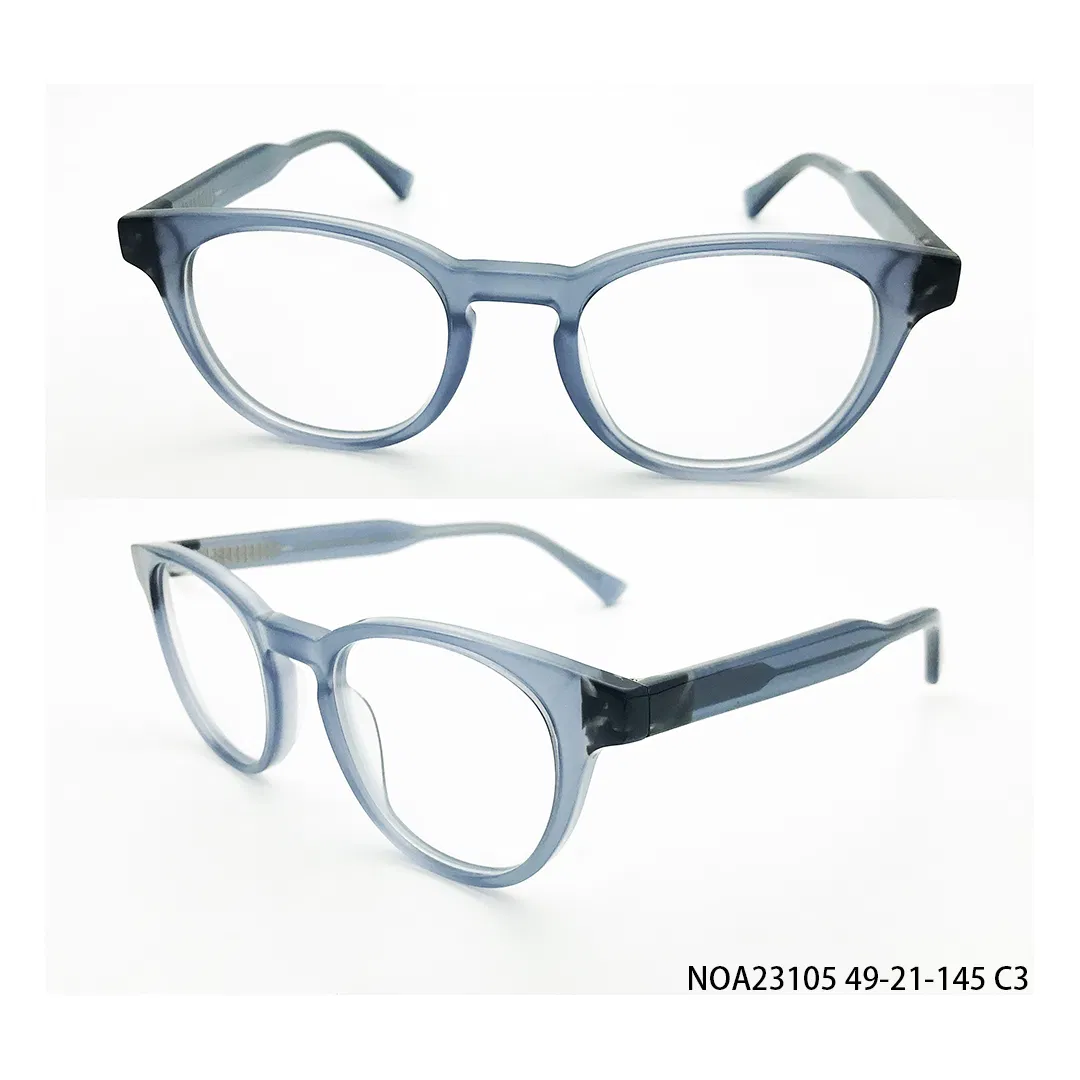 Retail Designer High-Quality Semi-Transparent Acetate Oval Fashion Optical Glasses Frames