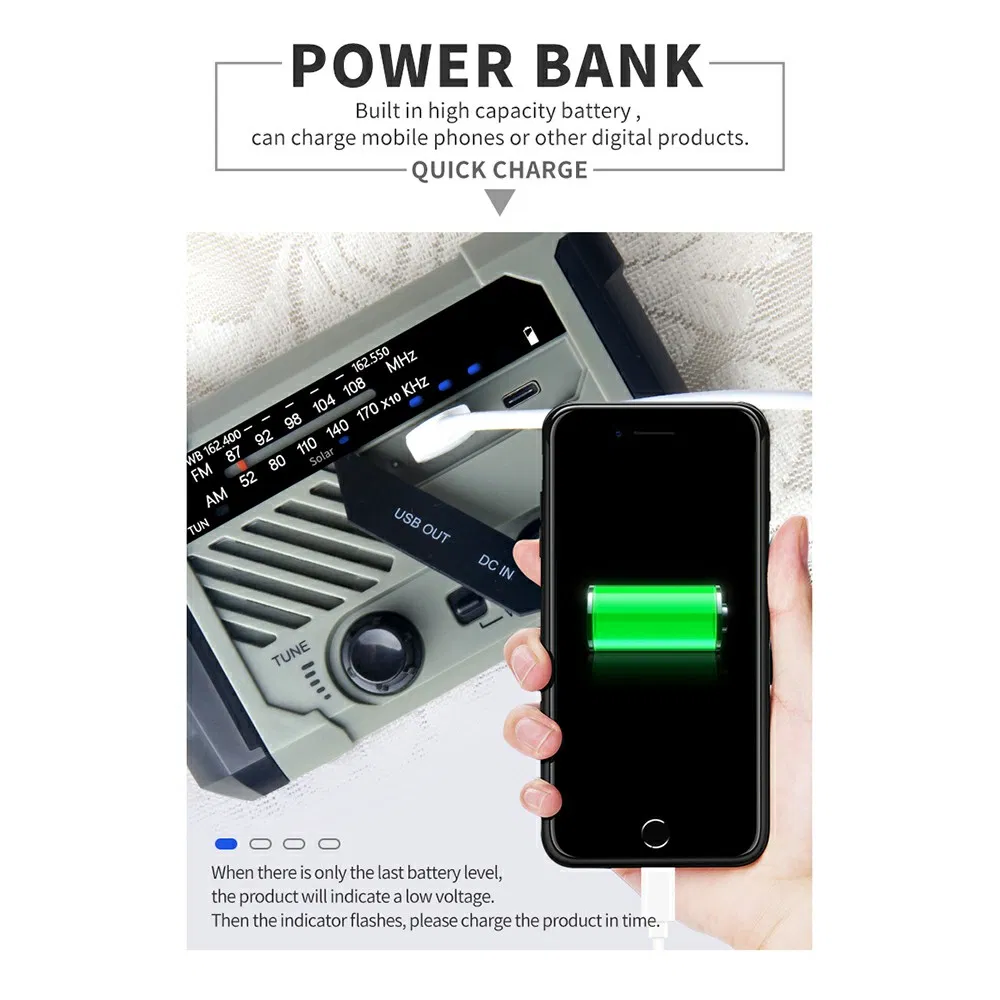 Аварийное радио XLN-290 с солнечной батареей и фонариком