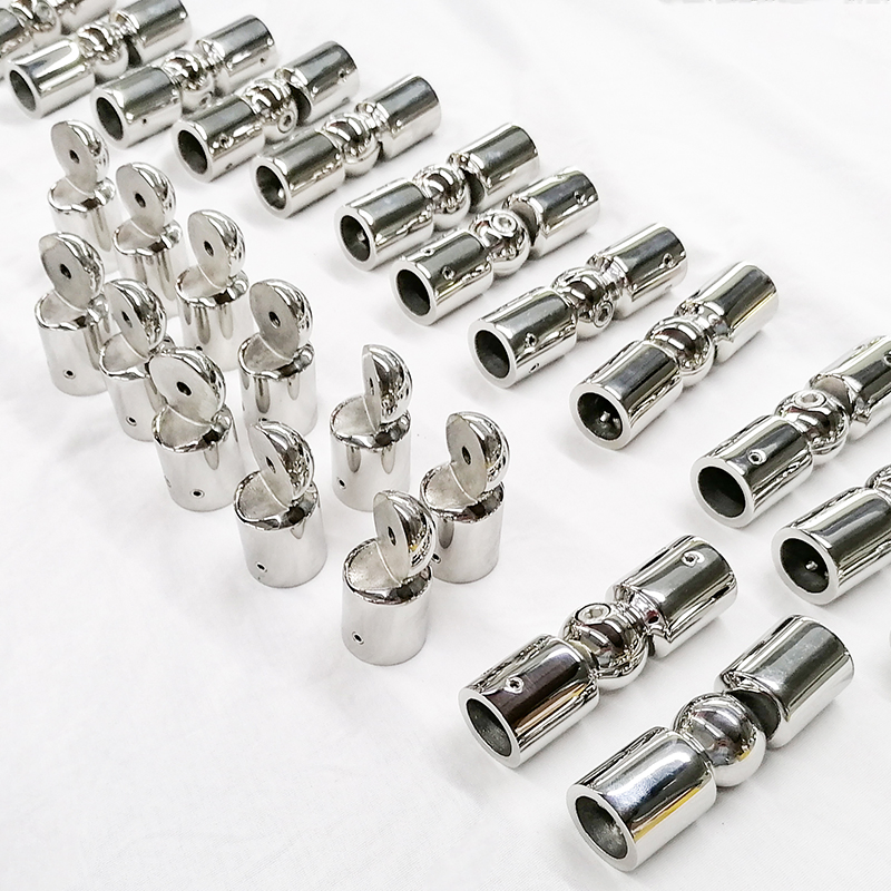 Heavy Duty Hinge 304 Stainless Steel Elbow Connector Corner Connecting Fitting Glass Hardware for Curtain Rod