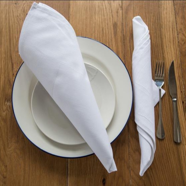 Hotel Table Linen Fabric in Nantong Supplier 100% White Cotton Napkins Fabric