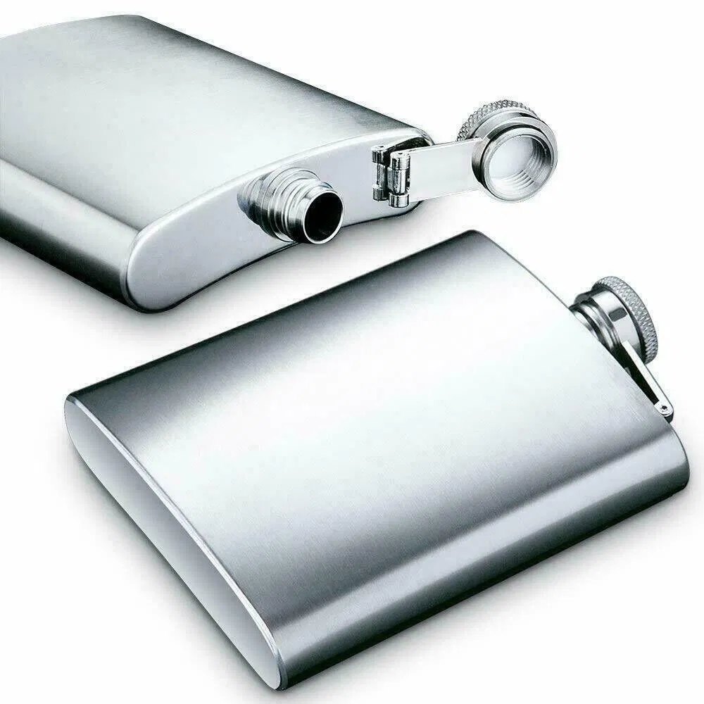 6oz Branded Stainless Steel Whisky Alcohol Liquor Pocket Hip Flask