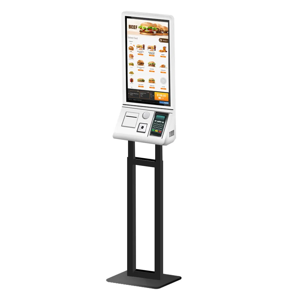 Floor Stand 24 Inch Self Service Bill Payment Kiosks Touch Screen Order Fast Food Wall Mount Retail Digital Signage Printer Terminal Kiosk