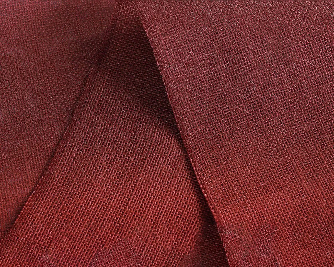 Purplish Red Finished Edge Jute Table Runner