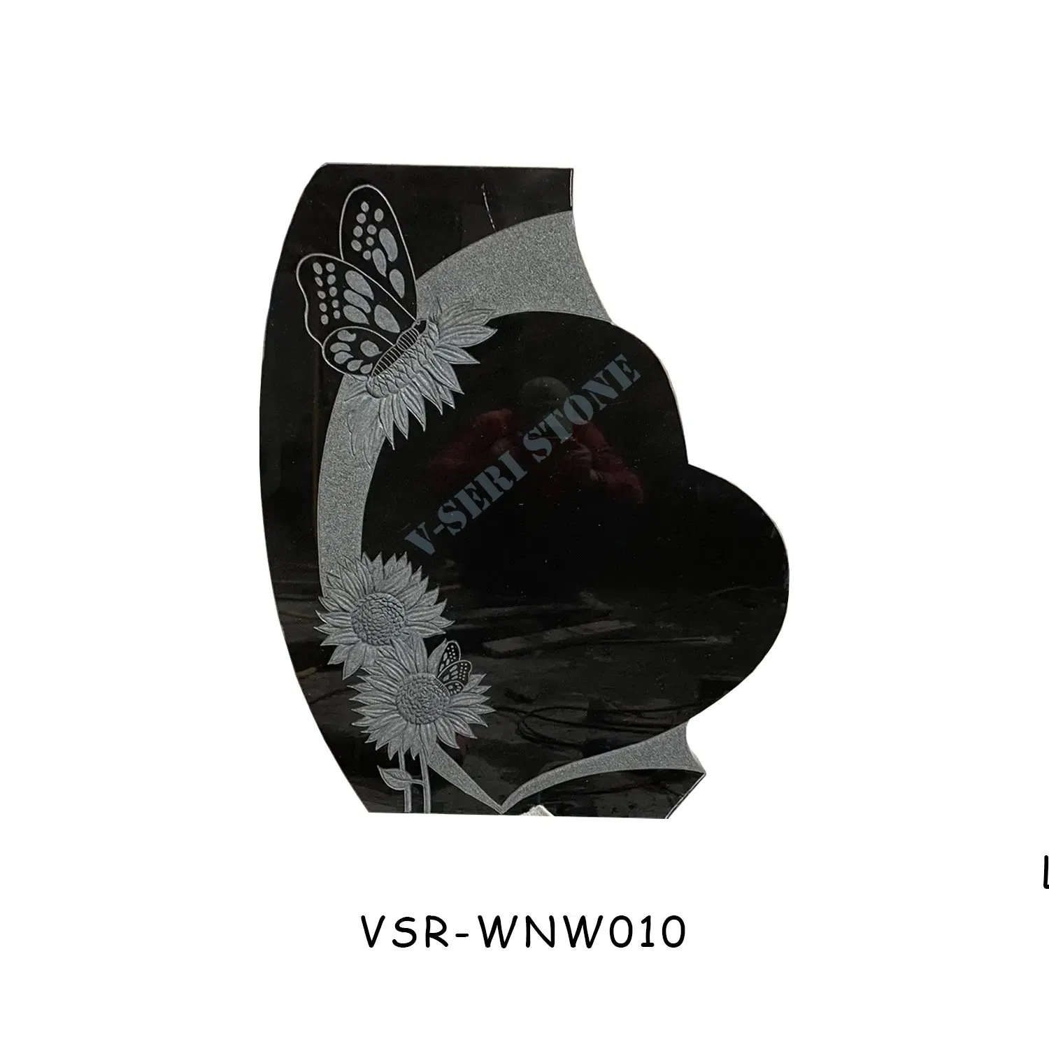 Bahamas Blue Granite Tombstone Cross Headstone Gravestone with Rose Caved