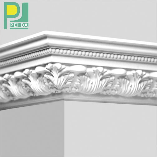 New Pop Design Fireproof Rose Gypsum Cornice Fiber