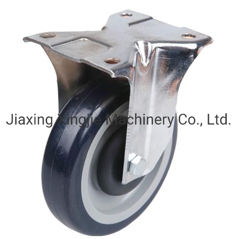 Factory Directly Sales 125mm PU Rigid Caster Wheel Fixed Castor