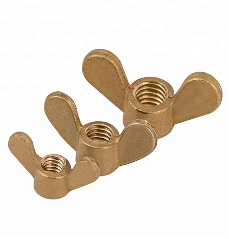 Brass Anti-Corrosion Butterfly Nuts DIN315 with Rounded Rectangular Wing