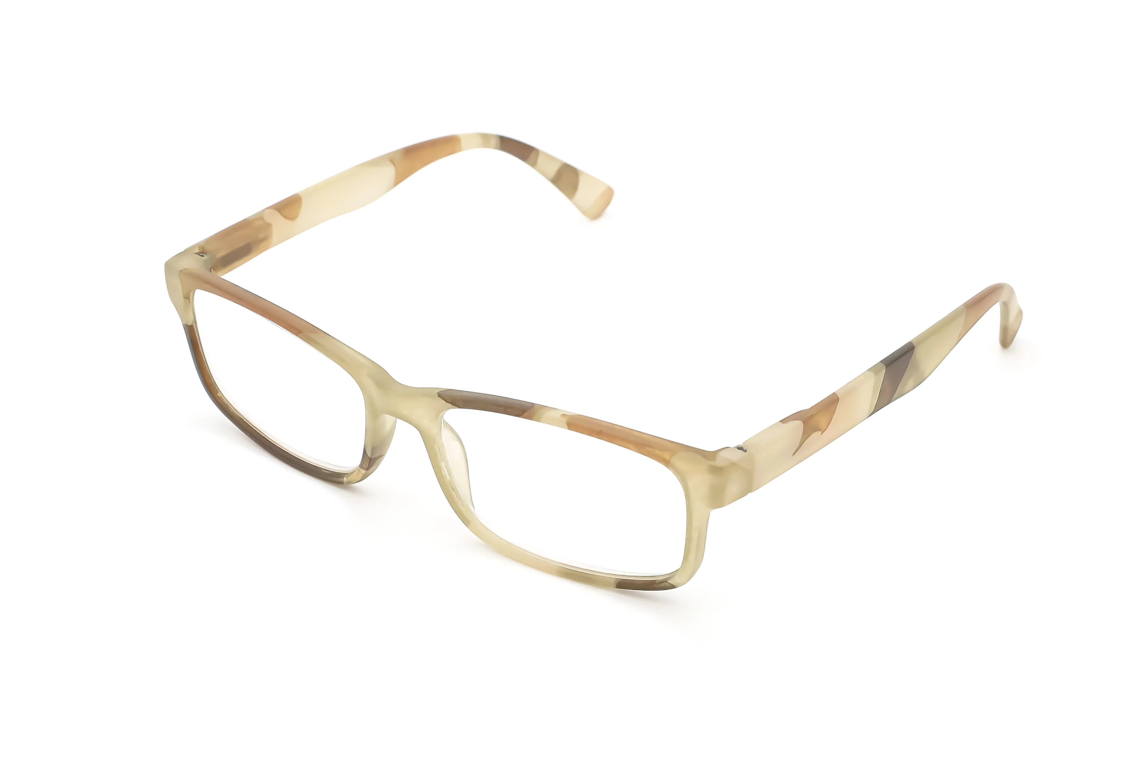 Classic Square PC Reading Glasses with Transfer Wooden Grain Pattern