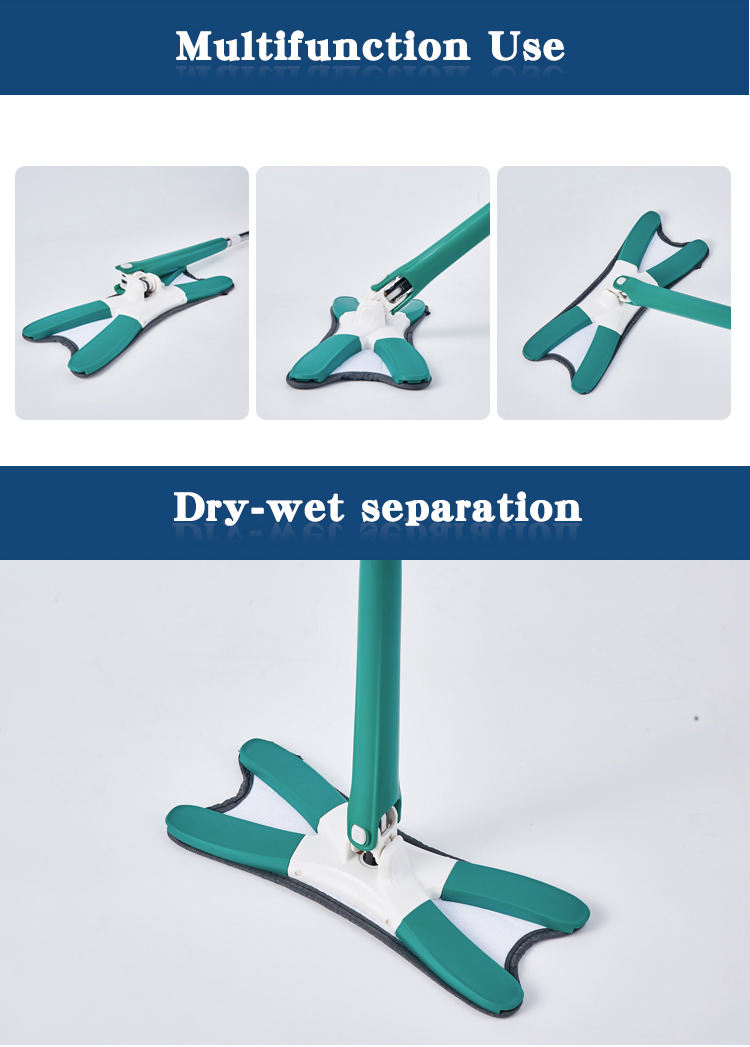 X-Type Free Hand Plastic Floor Cleaning Microfiber Clean Magic Squeeze Flat Mop