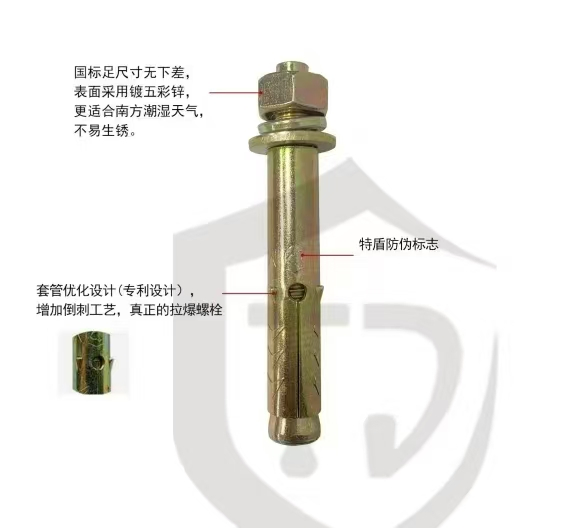 Heavy - Duty Expansion Anchor Sleeve Bolt for Home Decoration Usage Galvanized Bolt