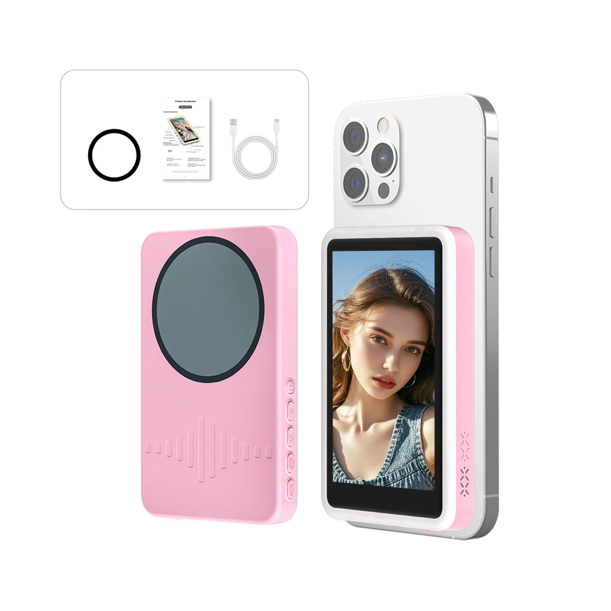 Universal Rear Camera Selfie Screen Mirroring Monitor for Apple for iPhone 17 PRO Max for Samsung Vlog Recording Live Broadcast