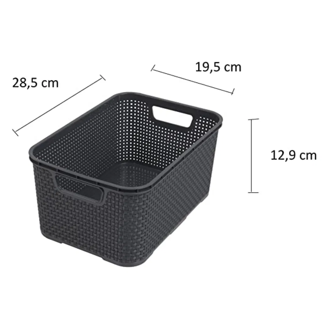 Plastic Rattan Baskets Made of Polypropylene Anthraciteno Reviews Yet13 Sold