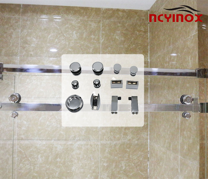 High Quality Bathroom Accessories Shower Door Hardware Glass Sliding Door Roller System Glass Sliding Door Roller System