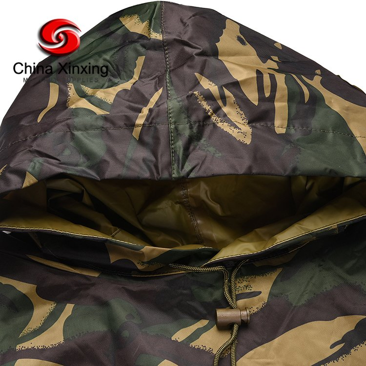 Custom Durable Raincoat Waterproof Camouflage Raingear Rainwear Camo Soldier Poncho
