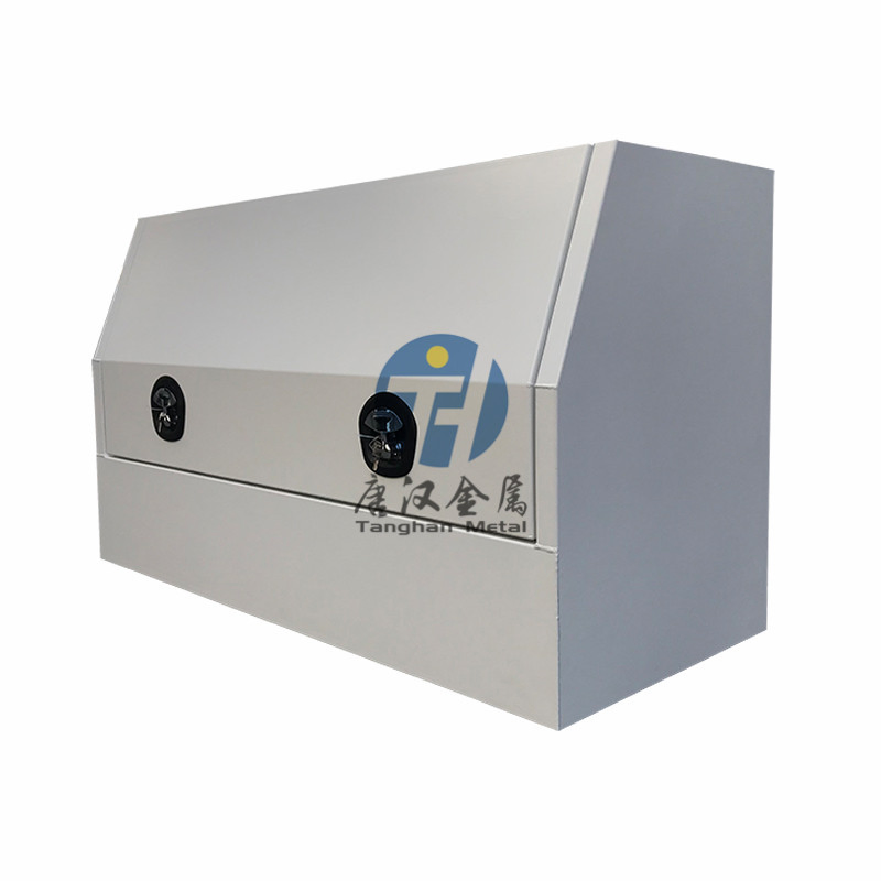 Алюминиевый инструментальный ящик для пикапа, 2 секции, 1400x600x820 мм, белый порошковый покров