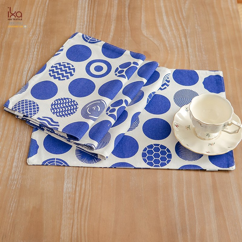 Cute 32X45 Good Floral Cotton Placemats Wholesale Kid Activity Custom Printed Rectangle Cup Bowl Double Sided Table Mat