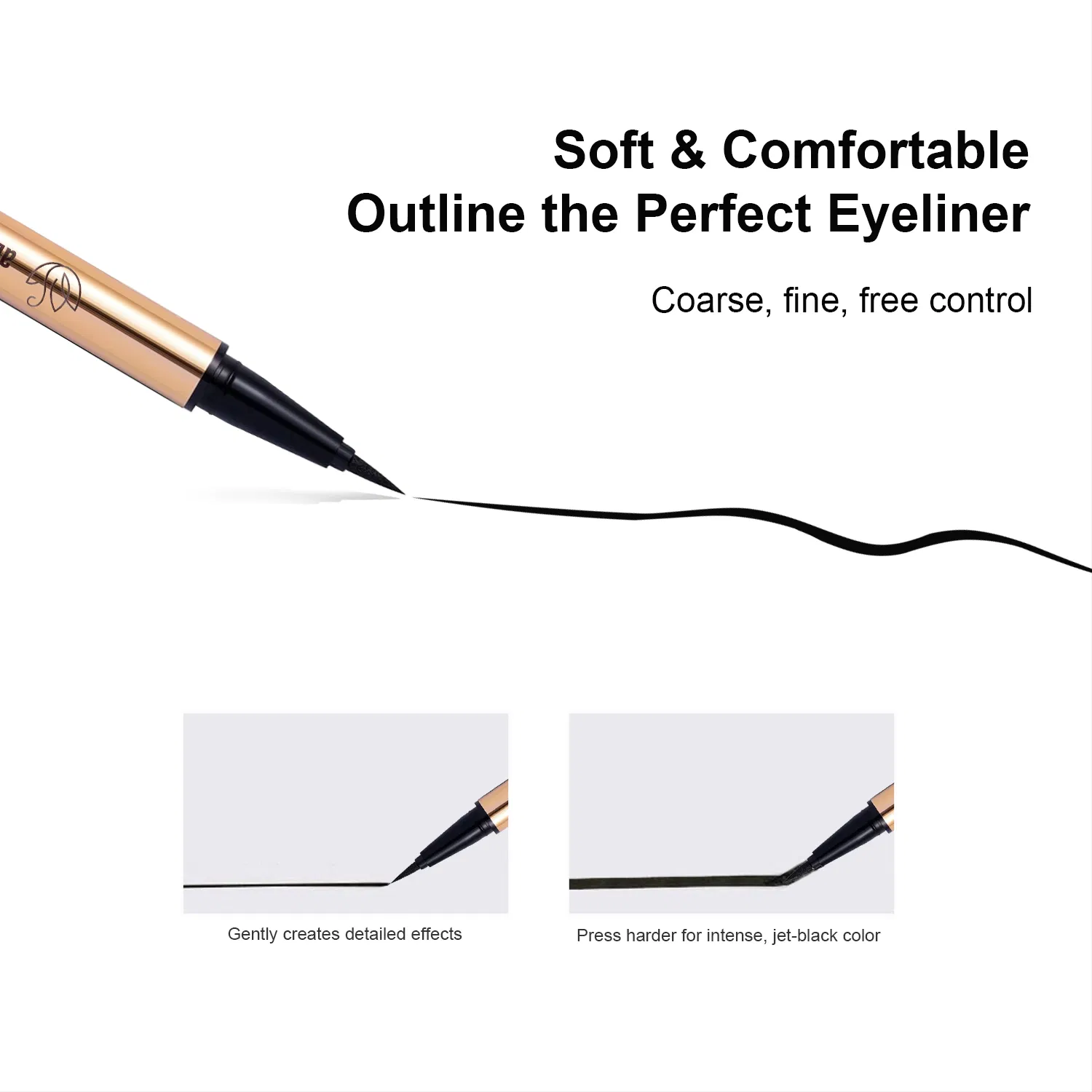 Permanent Natural Vegan Brown Black Waterproof Smudge Proof Liquid Eyeliner Wholesale Cosmetics