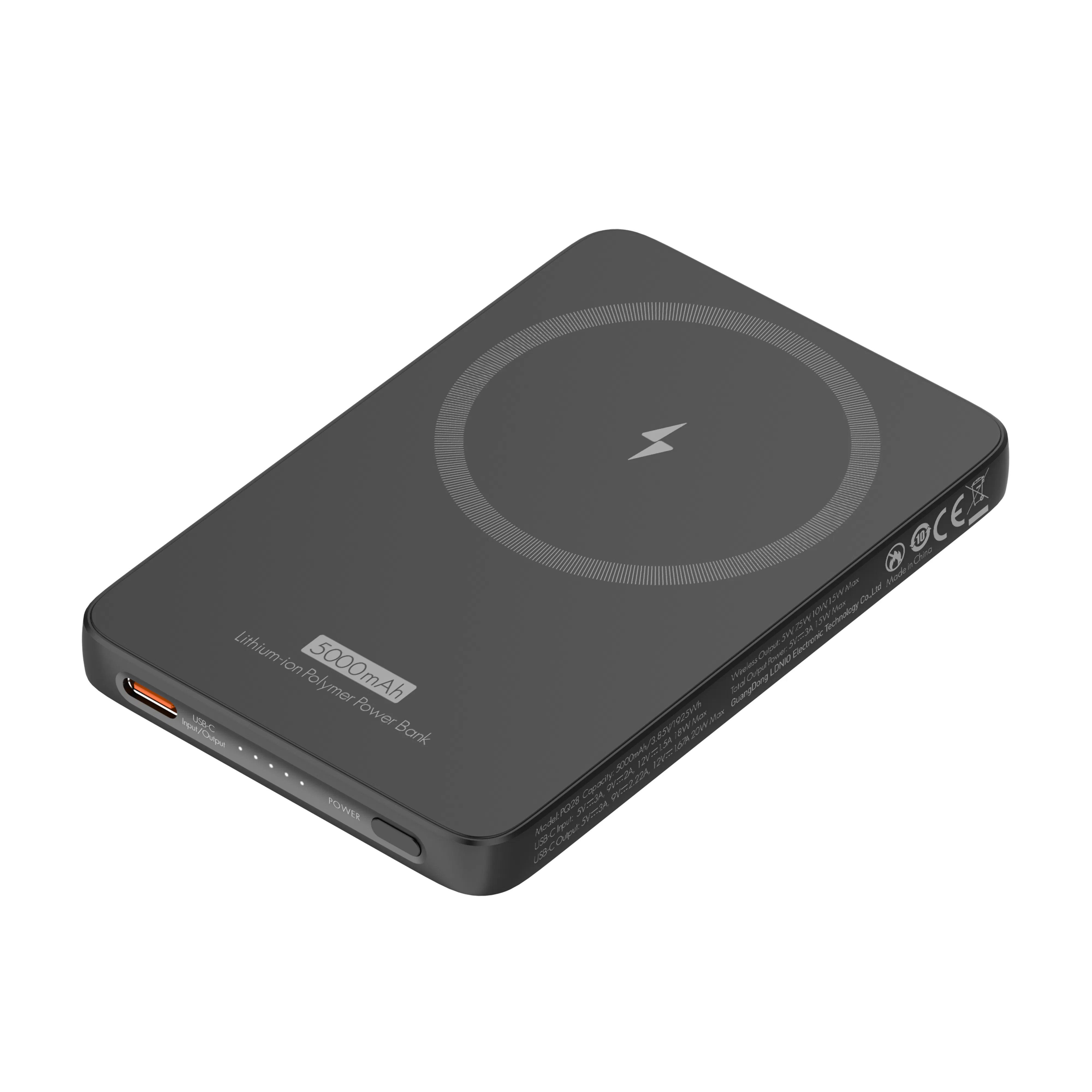 Ldnio Pq28 5000 mAh OEM Power Bank Fast Charging Portable Power Bank Qi2 Certificate Mag-Safe 15W Magnetic Wireless Charging for iPhone 17 16 15 PRO Samsung S24