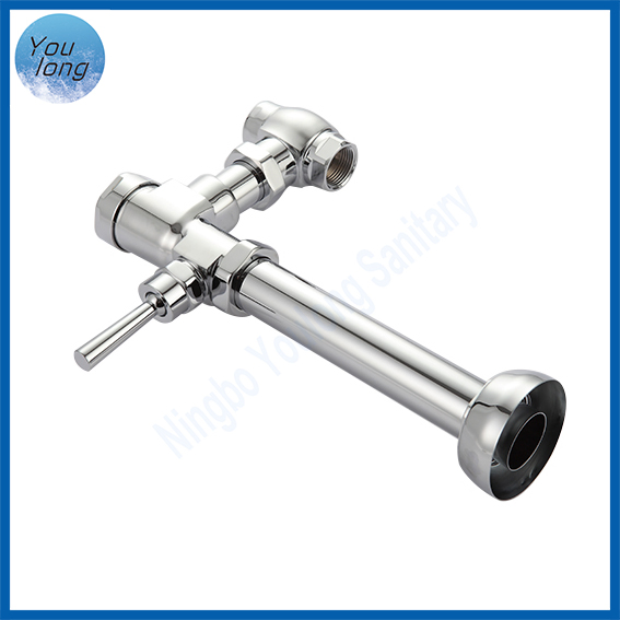 Brass Urinal Flush Valve Floor Standing Chrome Hand Control Flush Valve for Toilet