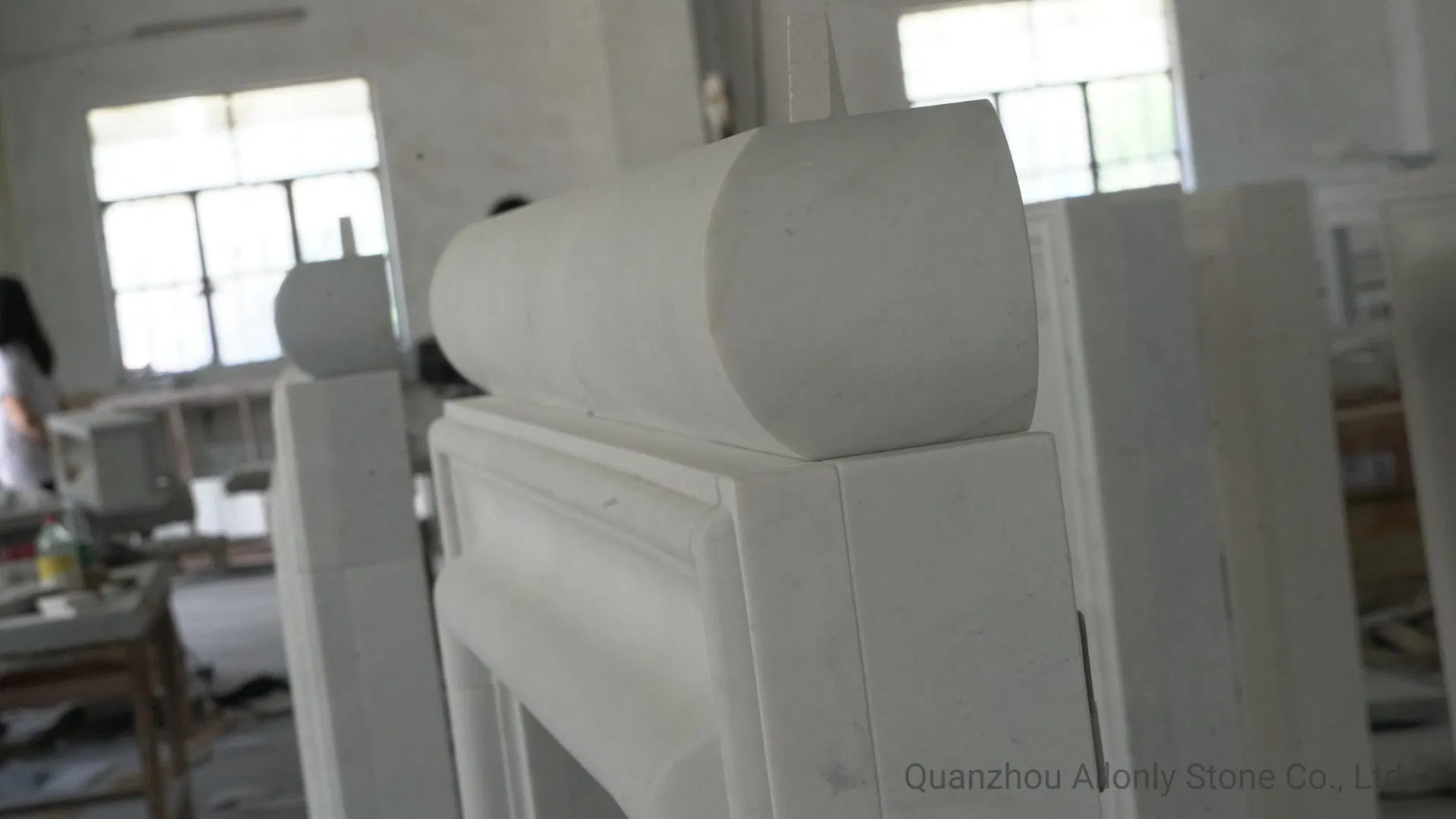 Europe Style Natural Marble Mantal Cream Bello Limestone Fireplace Surround