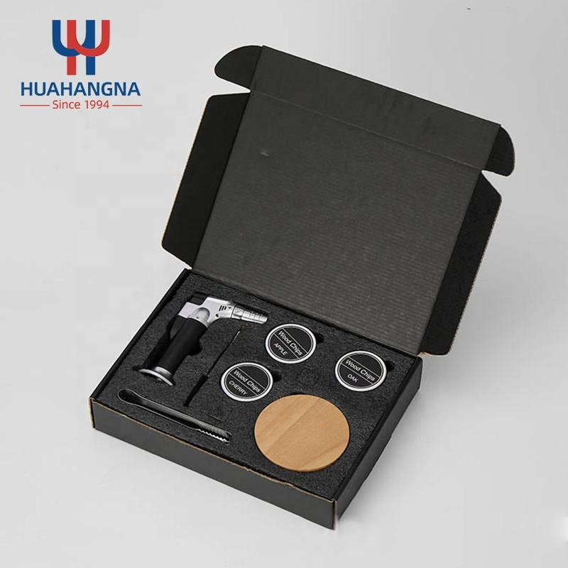 Old Fashioned Chimney Drink Smoker Infuser Smoking Saucer Set Bar Whiskey Smoker Gifts Box with Chips