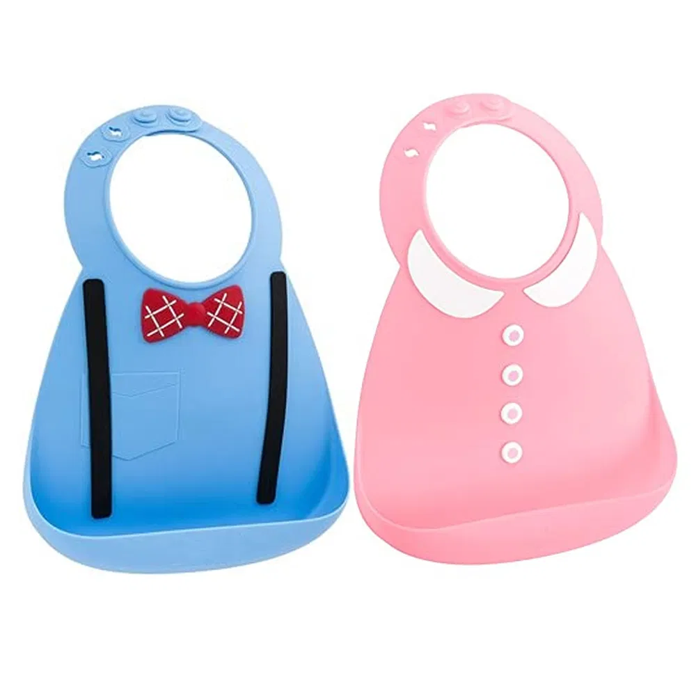 Soft and Adjustable Baby Feeding Bib Waterproof Silicone Baby Bib