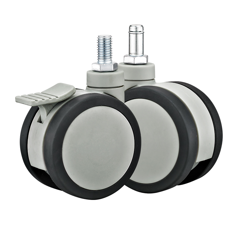 75/100/125mm Full-Plastic PU Medical Twin Caster Type a Medical Beds Medical Equipments Wheels Caster