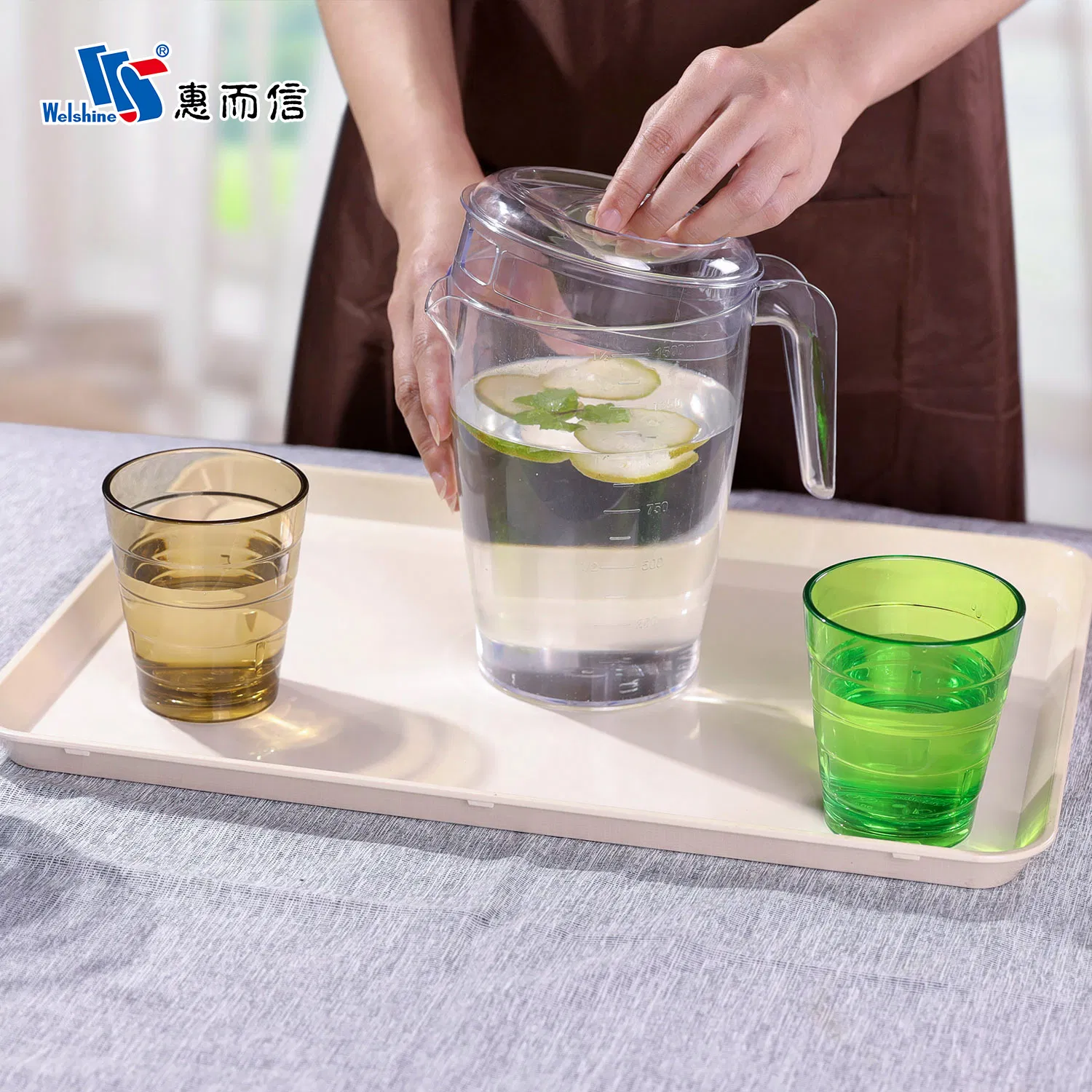 Plastic Measuring Cups Jug with Handle Plastic Container Pitcher