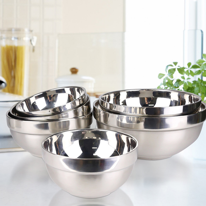 Government Reserve Supplies 201/304 Stainless Steel Bowl - Discount Durable Heat Insulated Corrosion Resistant Easy to Clean Dish for Food Storage