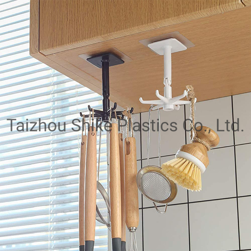 Вращающийся держатель для кухонных принадлежностей, 6 крючков