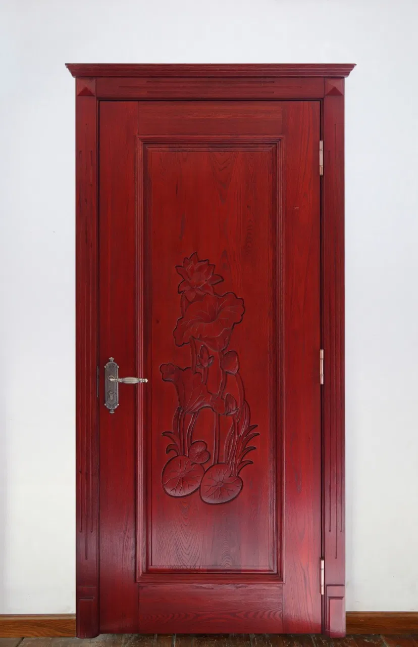 Exquisite Solid Wood Interior Door with Finished Red Oak Wood