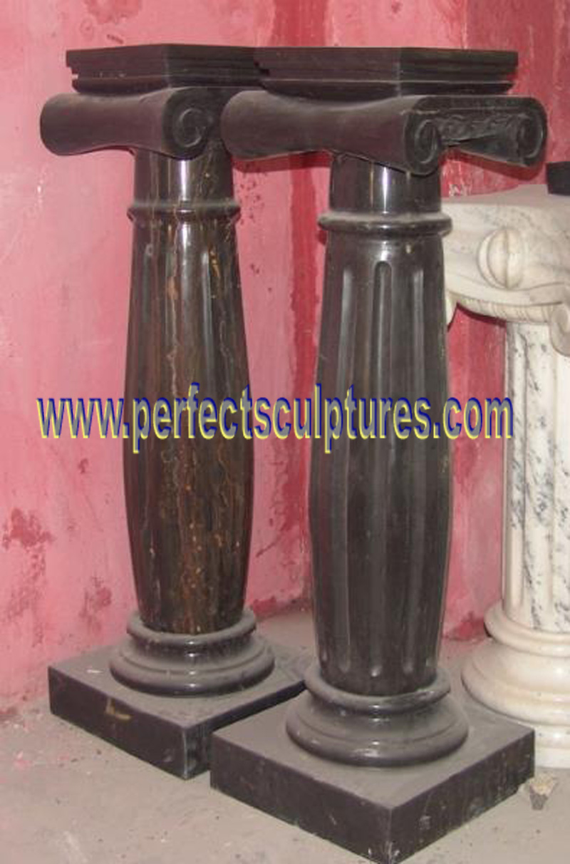Garden Home Decorative Carved Stone Column Red Marble Carving Pillars for Outdoor Indoor Decoration (QCM139)