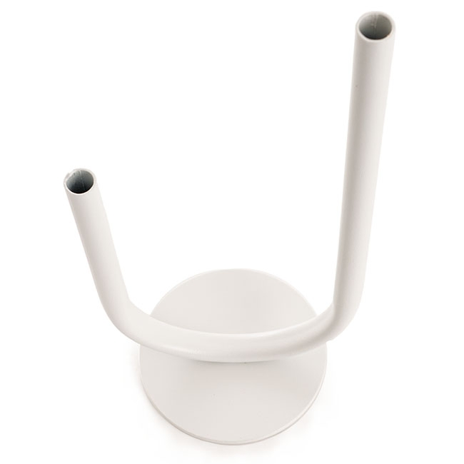 White U Shape Metal Vase