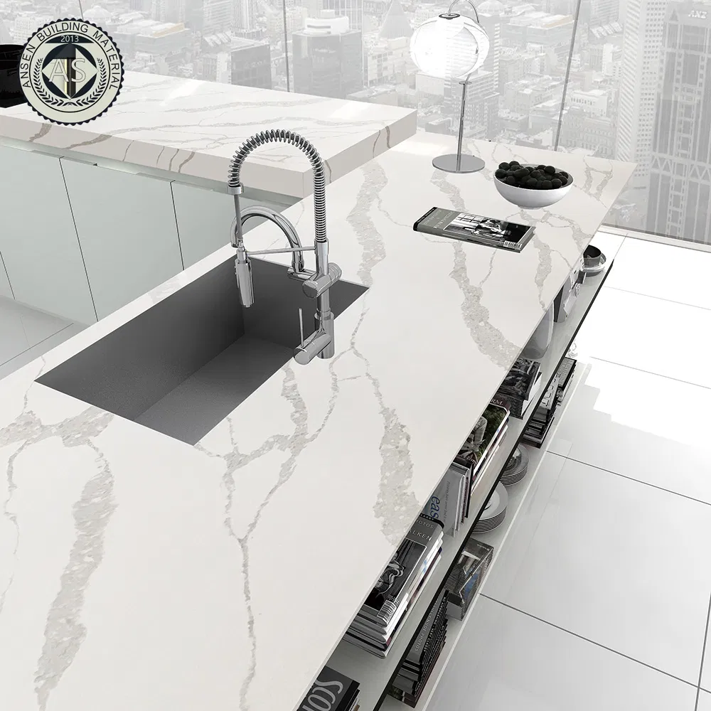 3200*1600*20mm Engineered Big Slab Solid Surface Polished Artificial Quartz Stone for Countertop