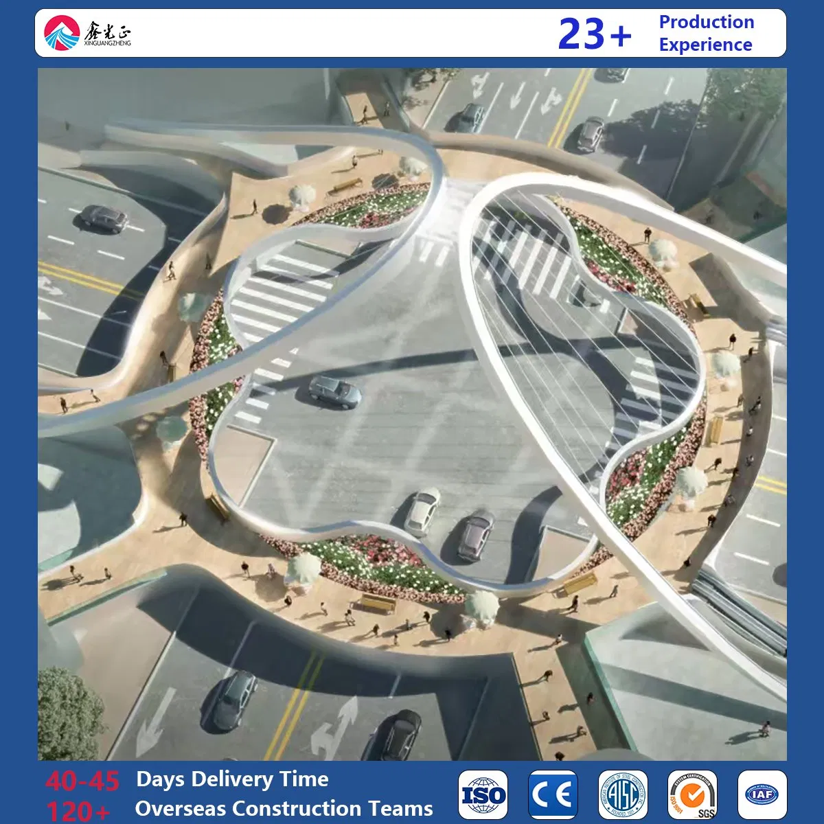 Exquisite and Beautiful High-Quality Steel Structure Overpass Pedestrian Street Bridge Commercial